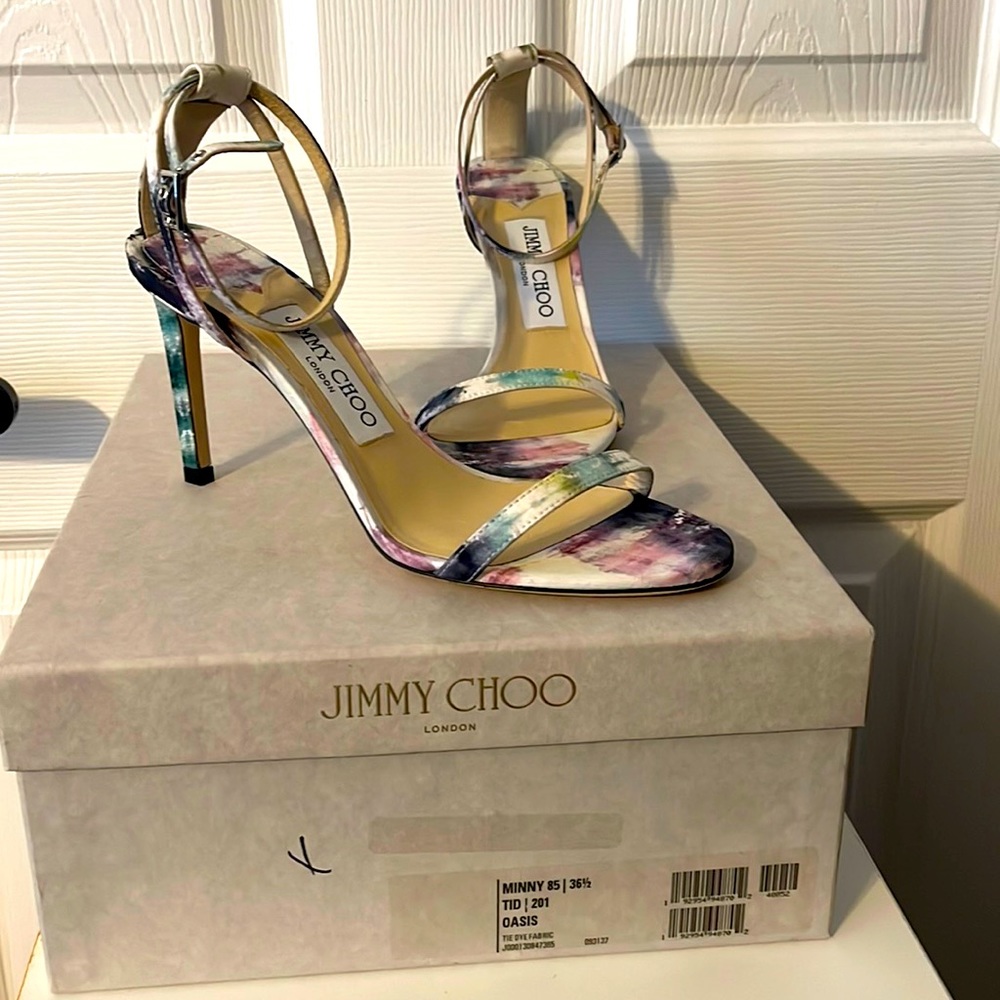 New Jimmy Choo Minny 85 Tie dye Sz 36.5